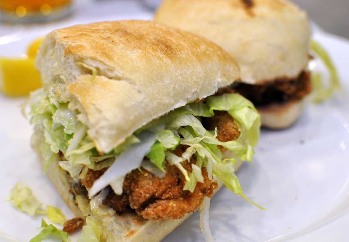 fried oyster po'boy in New Orleans