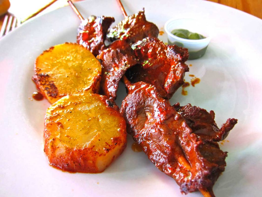 Best street food in Peru anticuchos