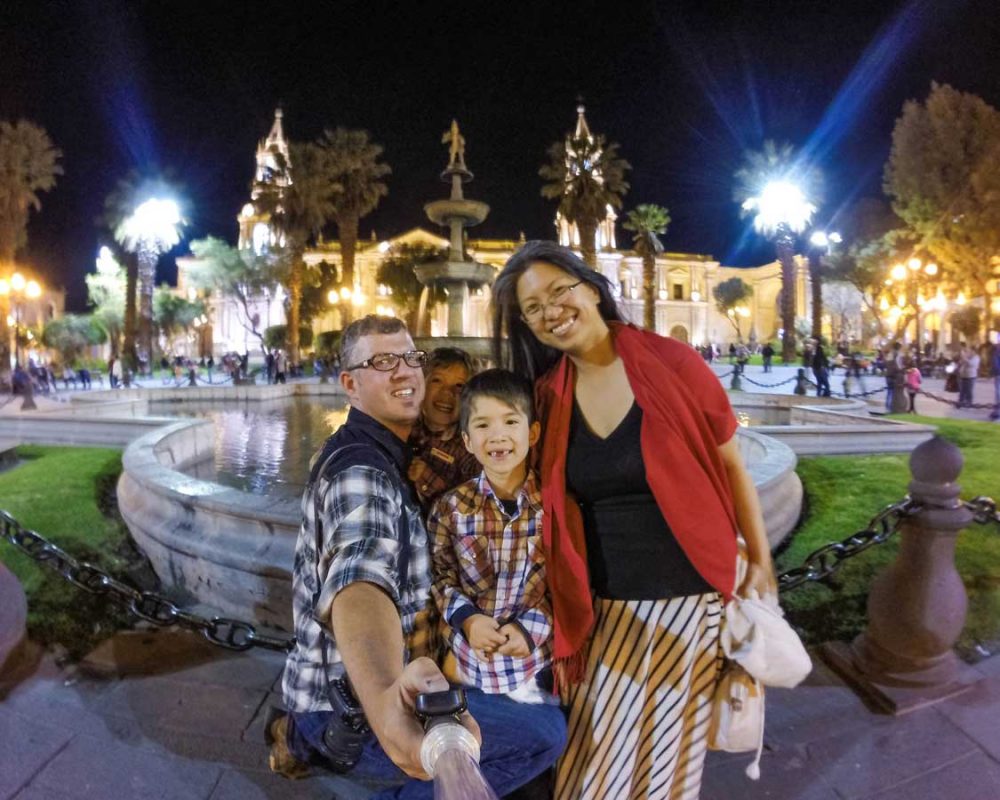 Kevin Wagar and his family exploring Arequpa Peru